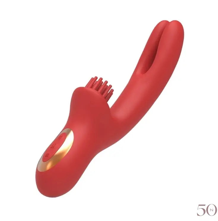 Elatia & Brush Rabbit Vibrator Red - 50 Shades of Sex Elatia & Brush Rabbit Vibrator Red - 50 Shades of Sex