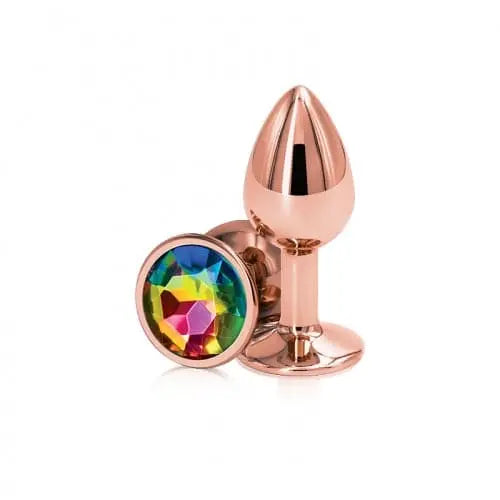 Plug Anal Rose/Or - Petit - 50 nuances de sex