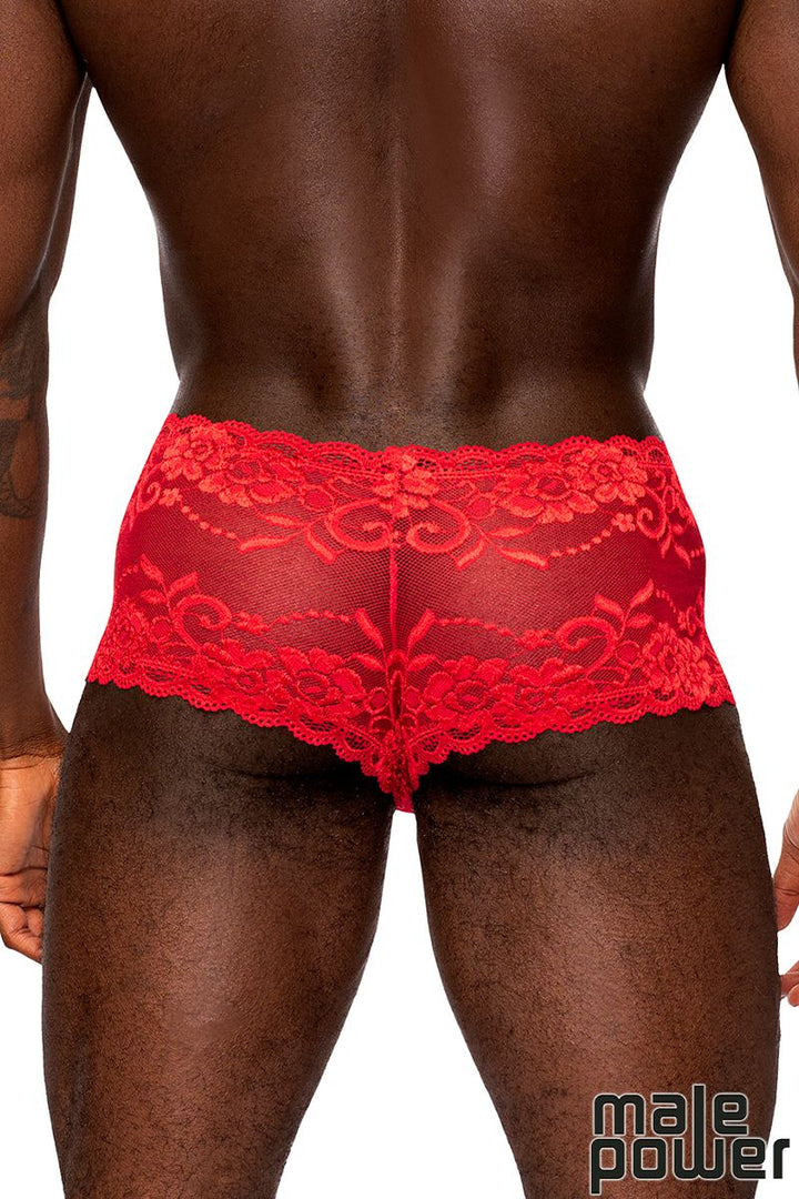 Mini Short Coquin en Dentelle avec Pochette Transparente