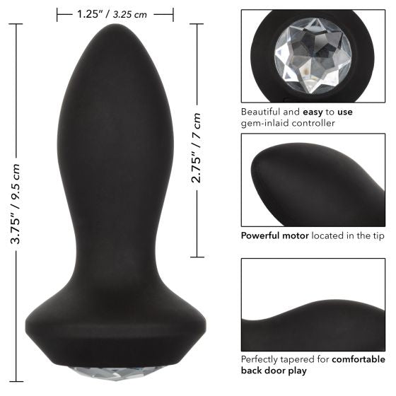 Sonde Vibrante Petite Crystal Power Gem - Noir