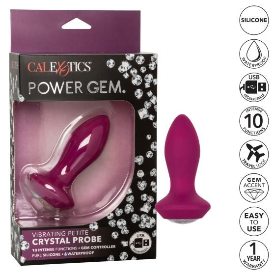 Small Crystal Power Gem Vibrating Probe - Purple