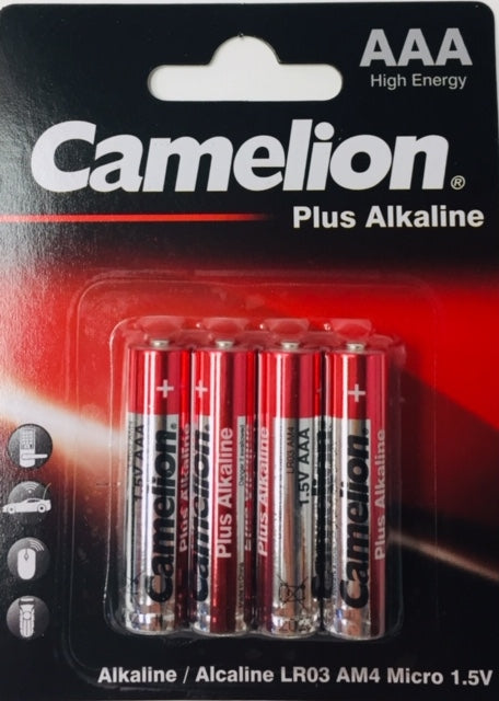 Piles Alcalines AAA - Pack de 4 Camelion