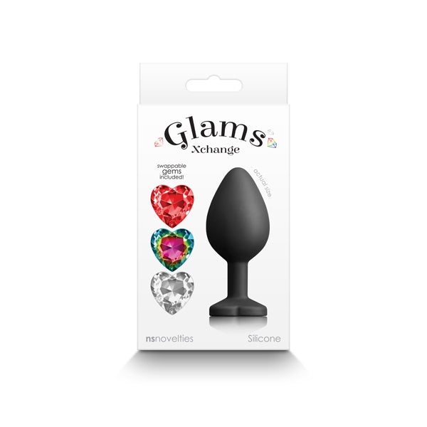 Bijou anal en silicone avec pierres interchangeables