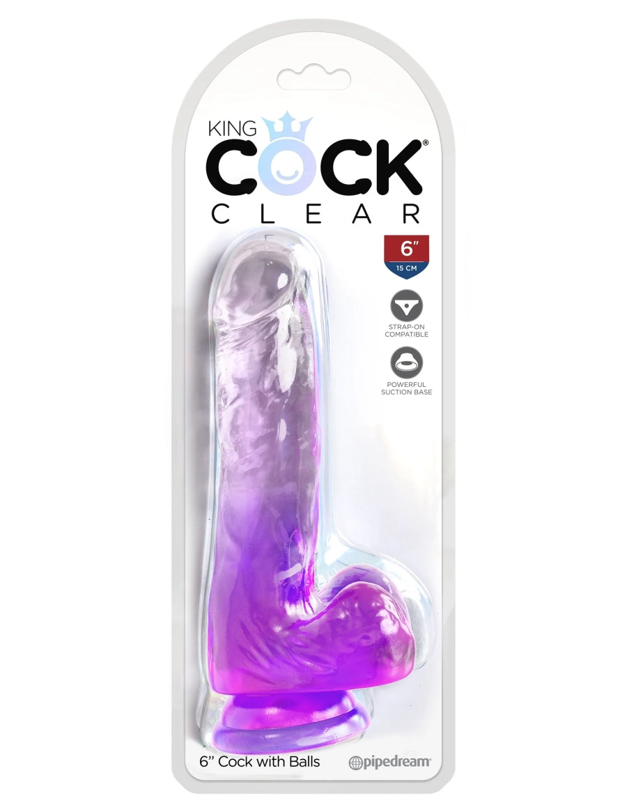 Dildo de couleur 6" avec testicules King Cock