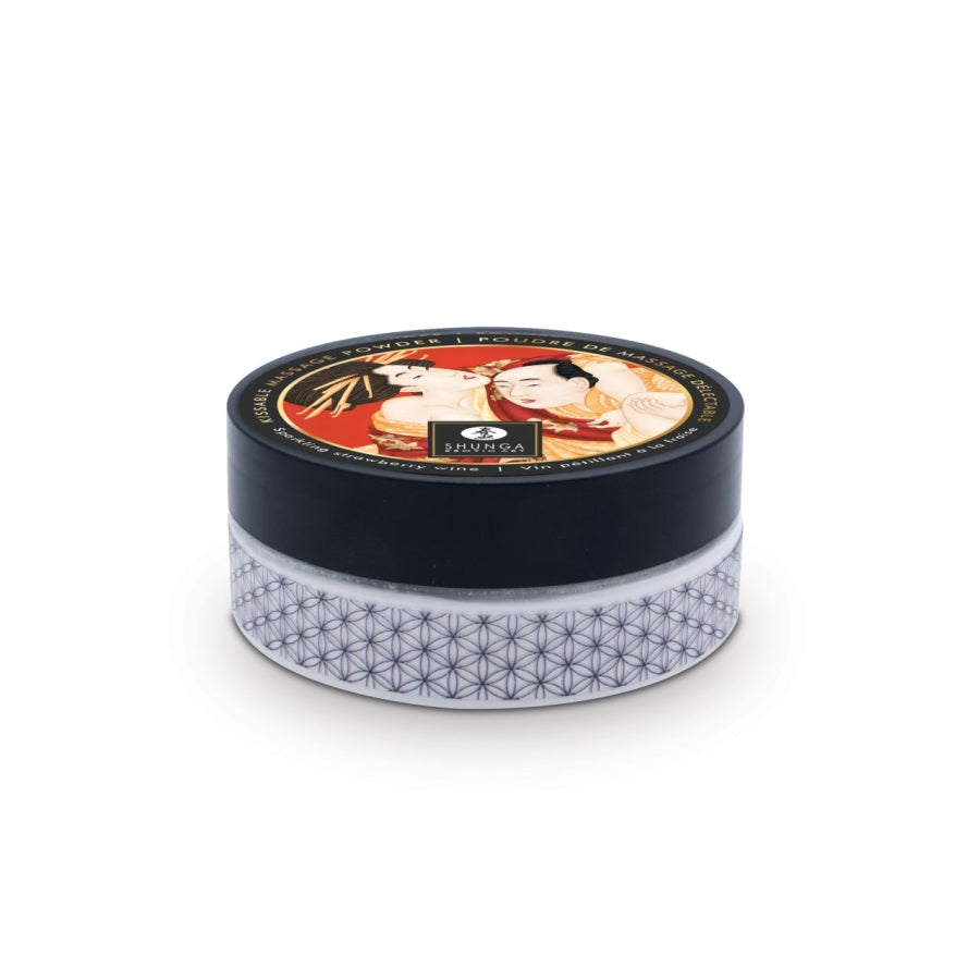 Poudre de massage comestible Vin pétillant a la Fraise Shunga