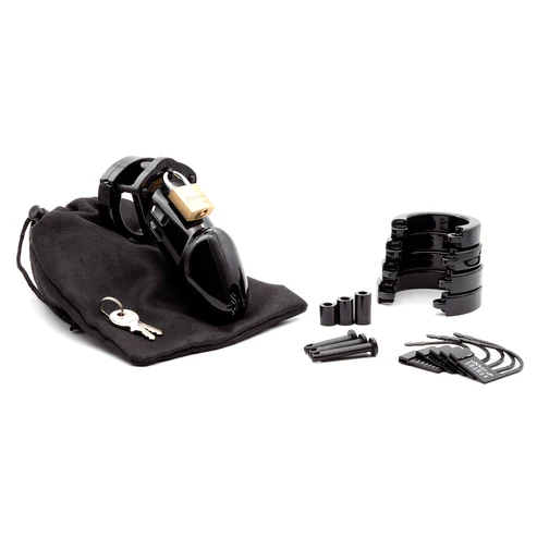 Kits de chasteté - Kit CB-6000 noir avec une longueur de cage de 3 1/4 pouces.