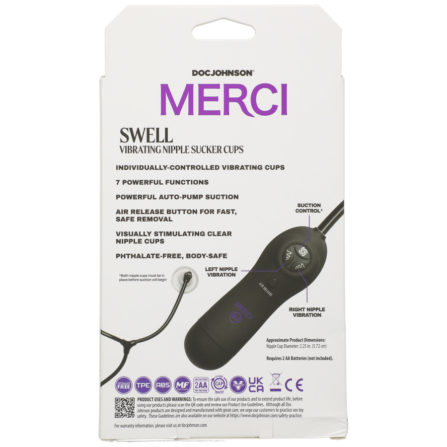 Ventouses Vibrantes Automatiques pour Tétons Noir/Violet Doc Johnson