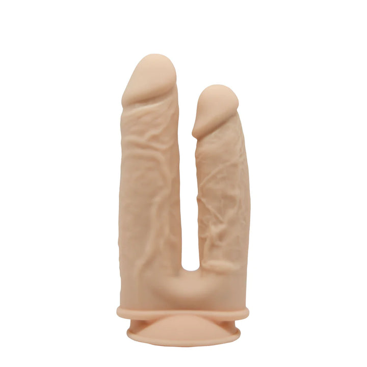 (Double Pénétration 8" et 7") Modèle 1 Avec Vibration -  Dildo en Silicone Premium