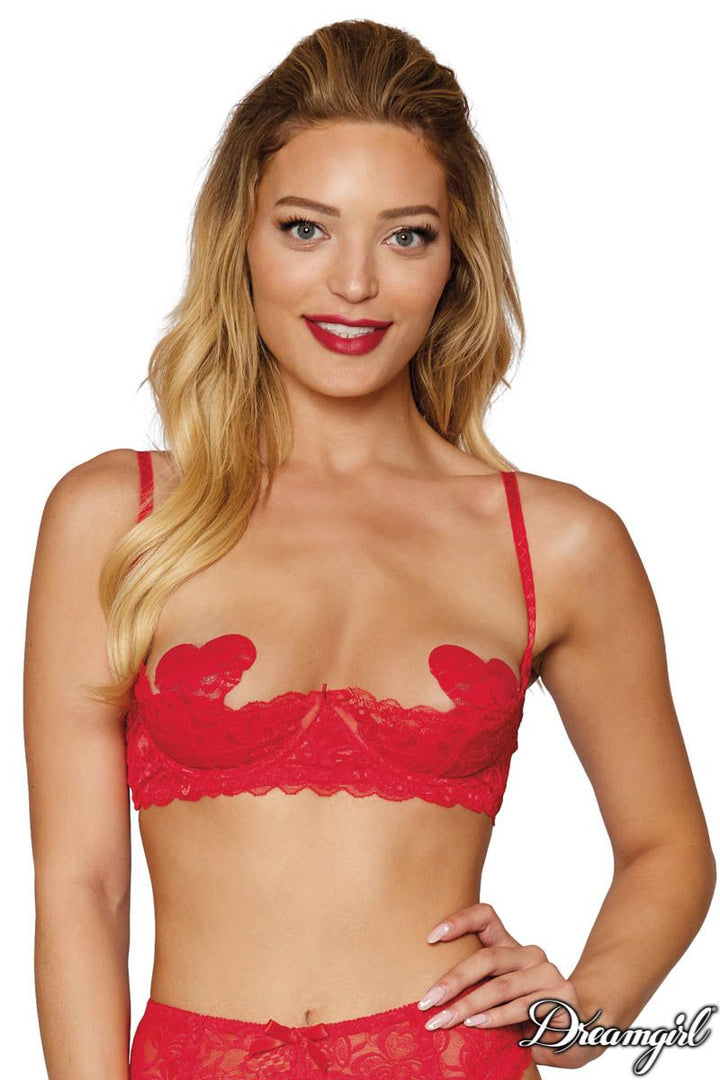 Soutien-gorge en dentelle ouvert