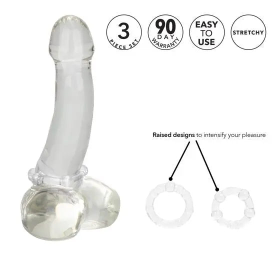 Anneaux en silicone transparent en forme d'île calexotics