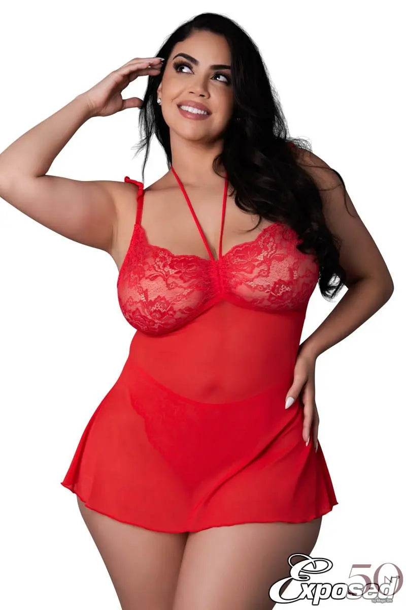 Babydoll en mesh Exposed