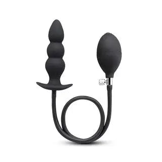 Beaded Inflatable Anal Plug with Hand Pump