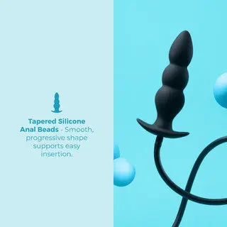 Beaded Inflatable Anal Plug with Hand Pump