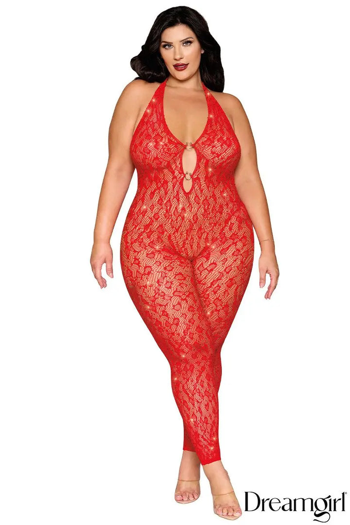 Bodystocking en filet motif léopard Dreamgirl