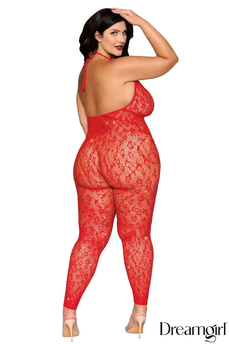 Bodystocking en filet motif léopard Dreamgirl