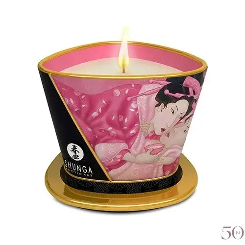 Chandelle de Massage Érotique - Pétale De Rose Shunga
