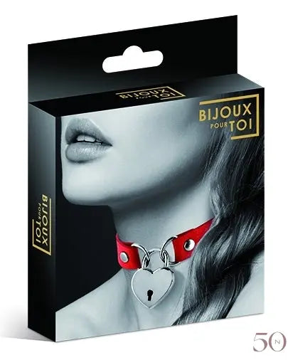 Collier avec cadenas en forme de cœur - Rouge bijoux pour toi