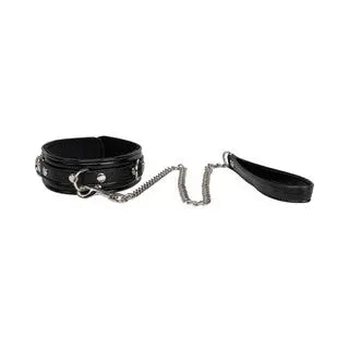Collier en PU Nacré & Laisse en Chaîne