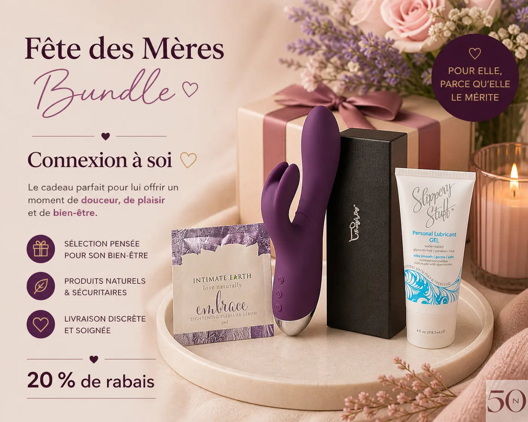 Bundle Fête des Mères Connexion à soi avec vibromasseur, lubrifiant et sérum stimulant pour le bien-être féminin