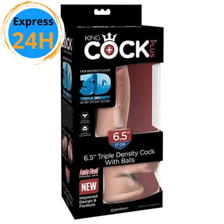 Dildo 6.5" Triple densité avec testicules Pipedream