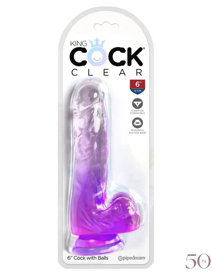 Dildo de couleur 6" avec testicules King Cock