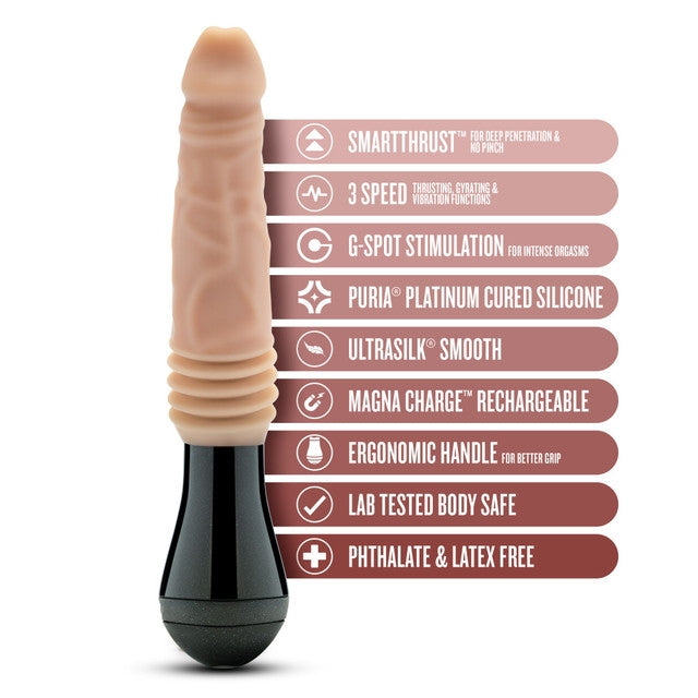 Dr. Knight - Dildo Vibrant, Pénétrant et Rotatif - Beige Dr. Skin