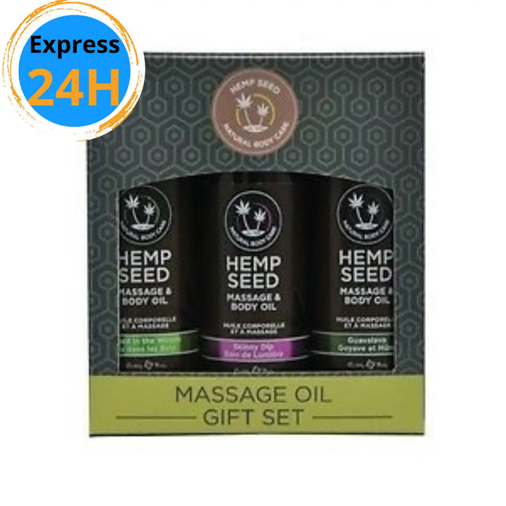 Ensemble cadeau 3 huiles de massage Hemp Seed Earthly body