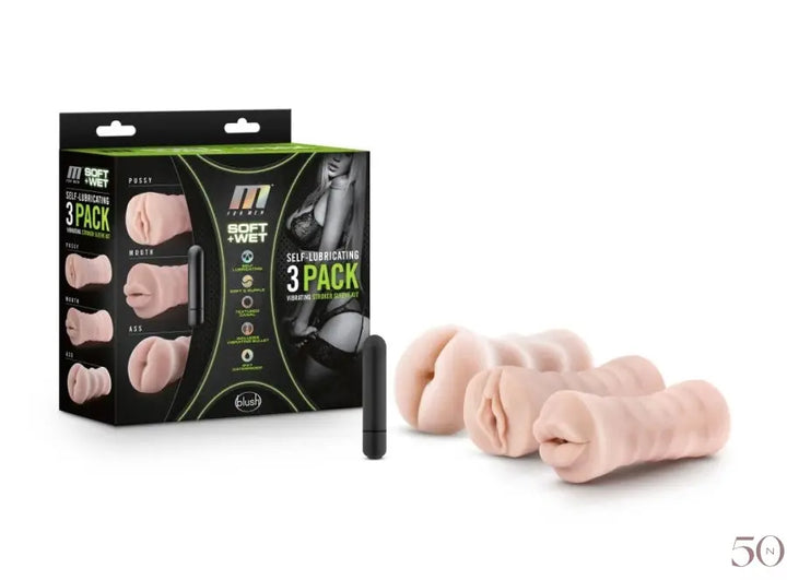 Ensemble de 3 Manchons Vibrants Auto-Lubrifiants 50 nuances de sex