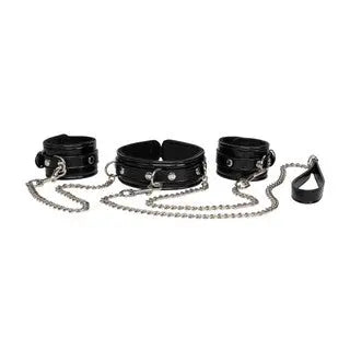 Ensemble de Menottes & Collier en PU Nacré