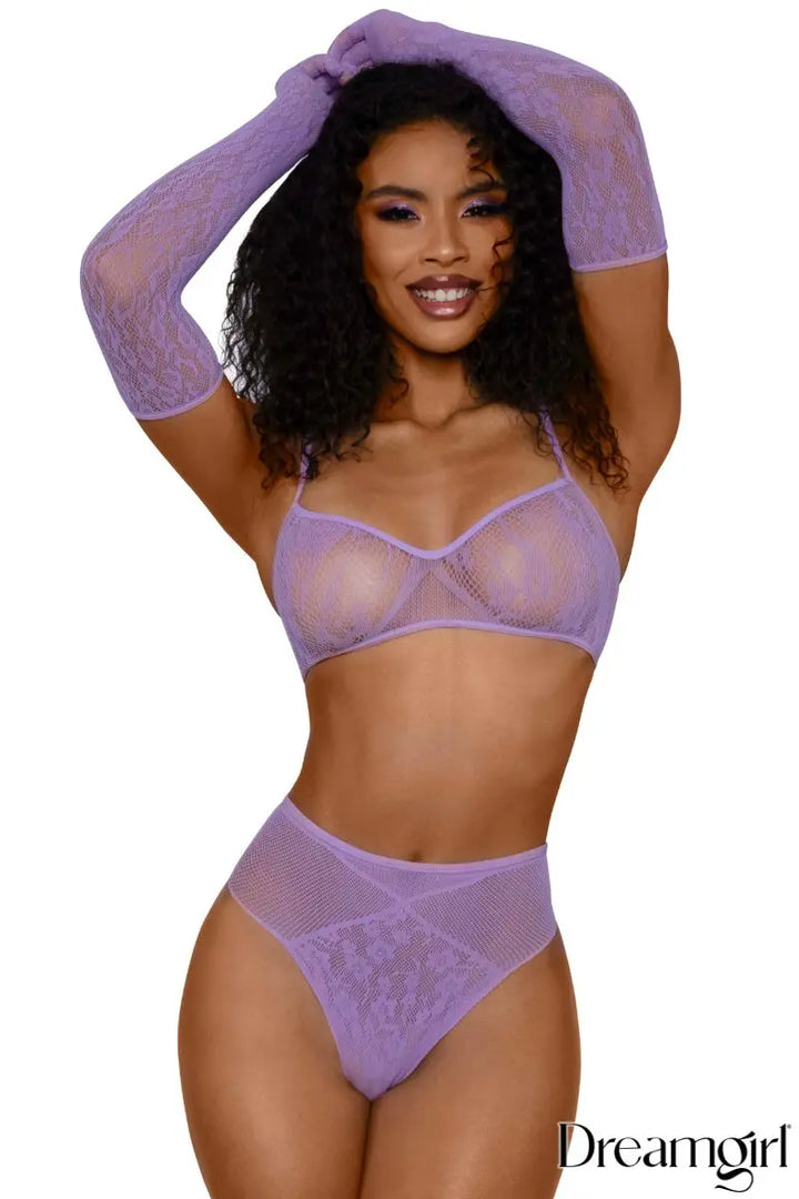 Ensemble de lingerie 3 pièces en dentelle Dreamgirl