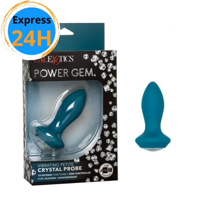 Sonde Vibrante Petite Crystal Power Gem - Bleu