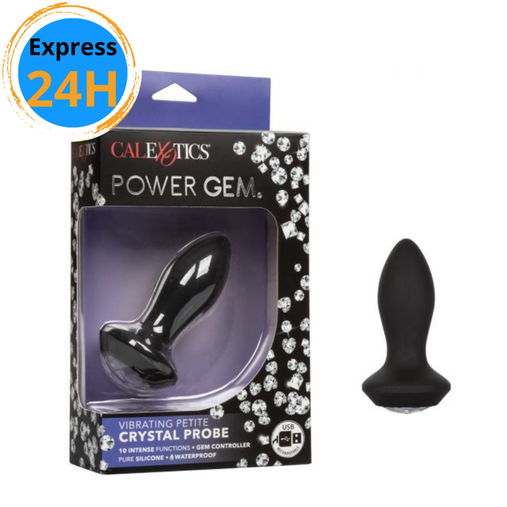 Crystal Power Gem Small Vibrating Probe - Black