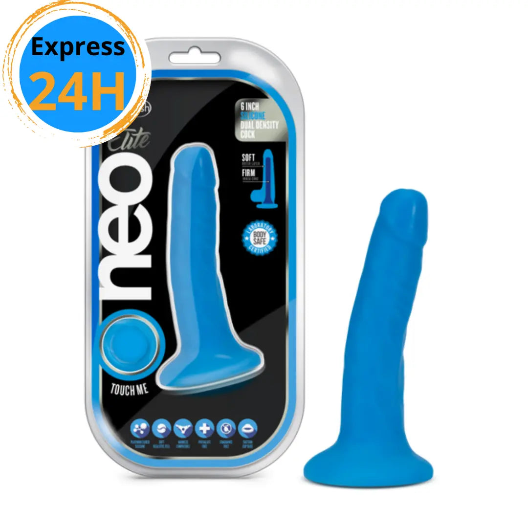 Gode en Silicone de 6 pouces - Bleu neo