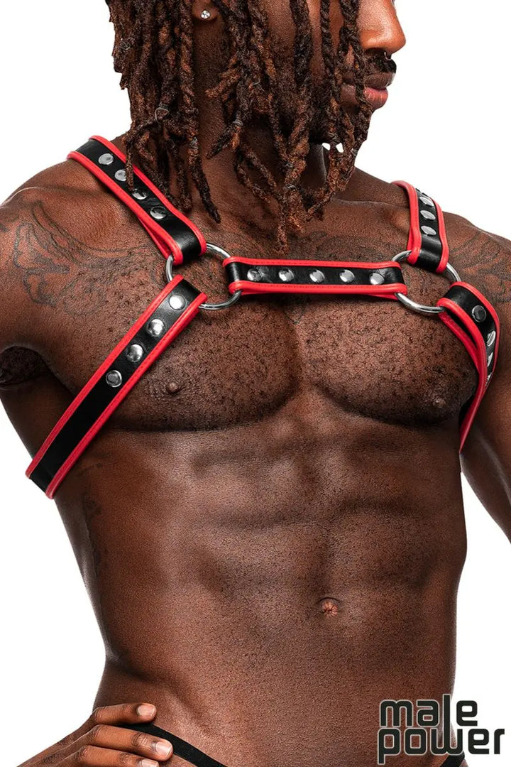 Harnais pectoral - Rouge & Noir Male Power