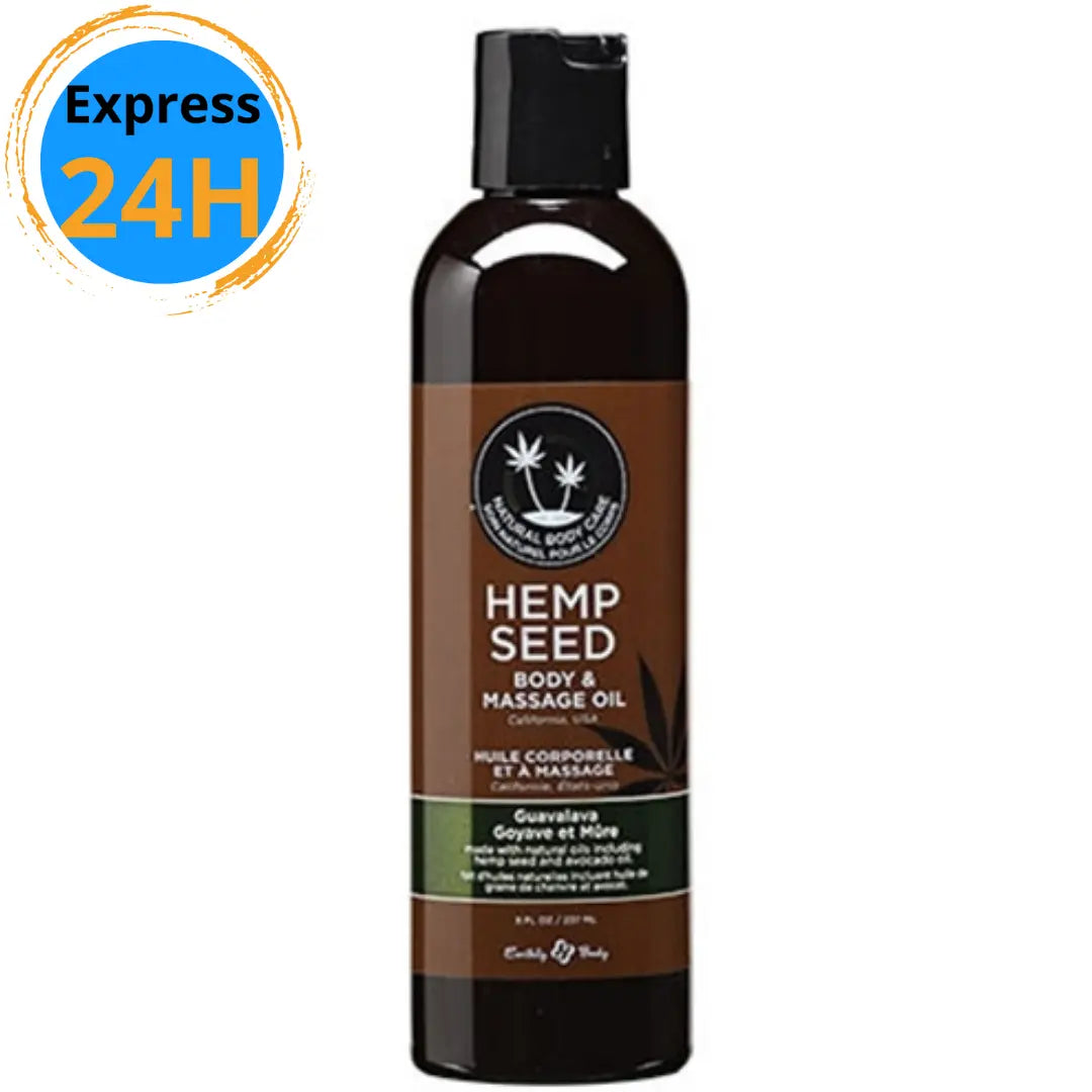 Huile de massage Hemp Seed Guavalava 8oz Earthly Body