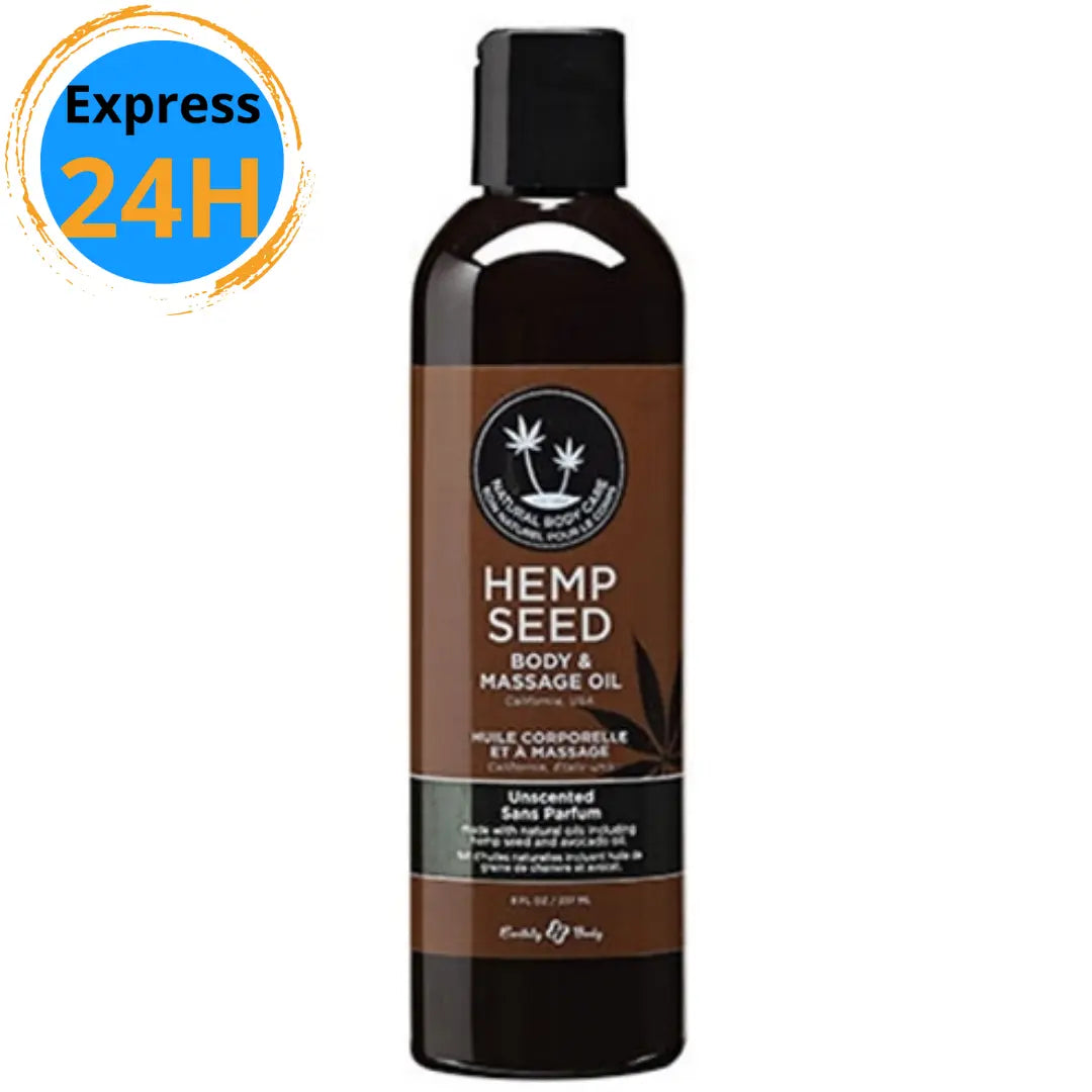 Huile de massage Hemp Seed Sans parfum 8oz Earthly Body