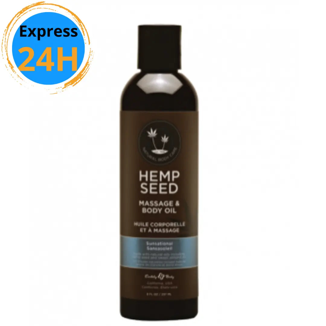 Huile de massage Hemp Seed Sunsational 8oz Earthly Body