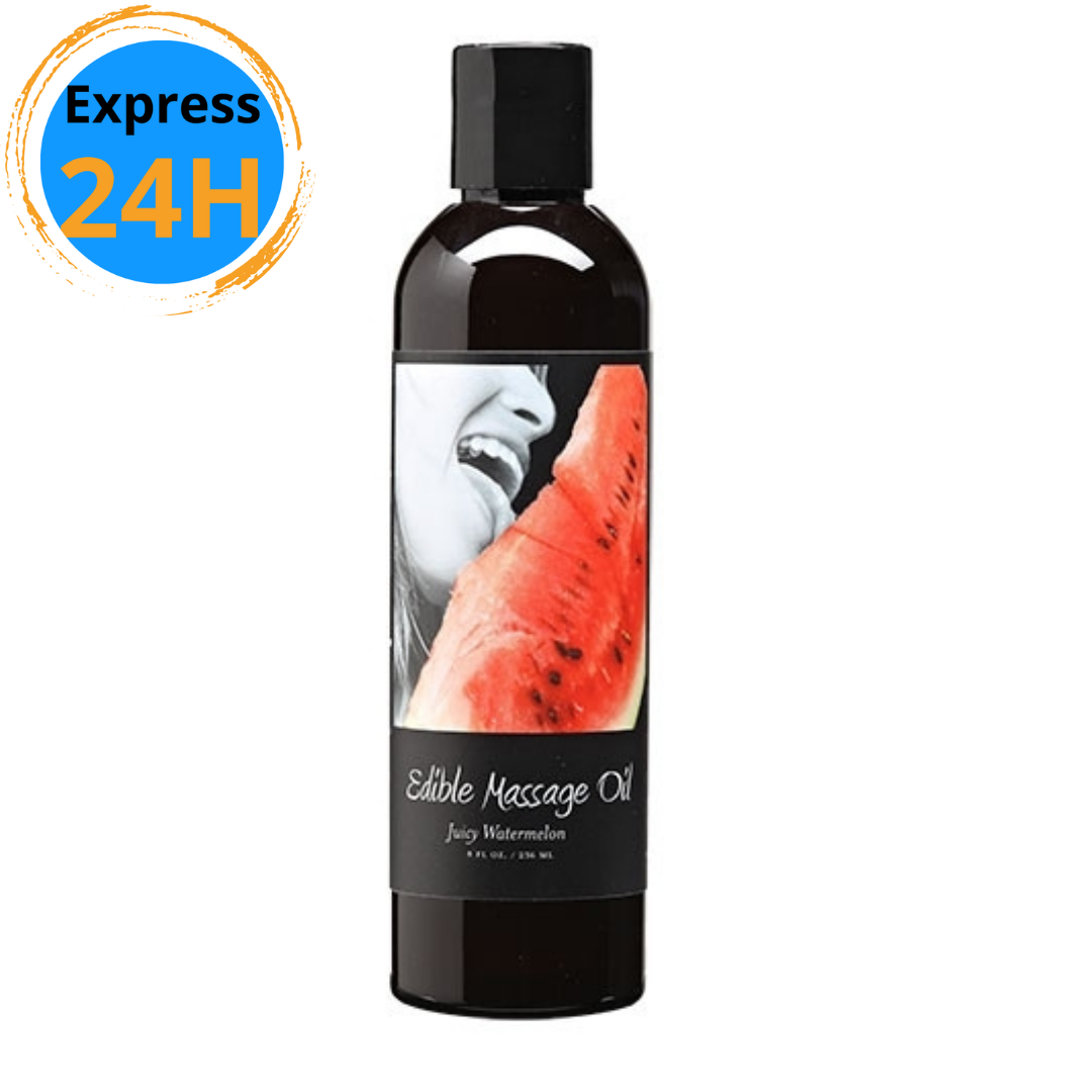 Huile de massage comestible Melon d'eau 8oz Earthly Body