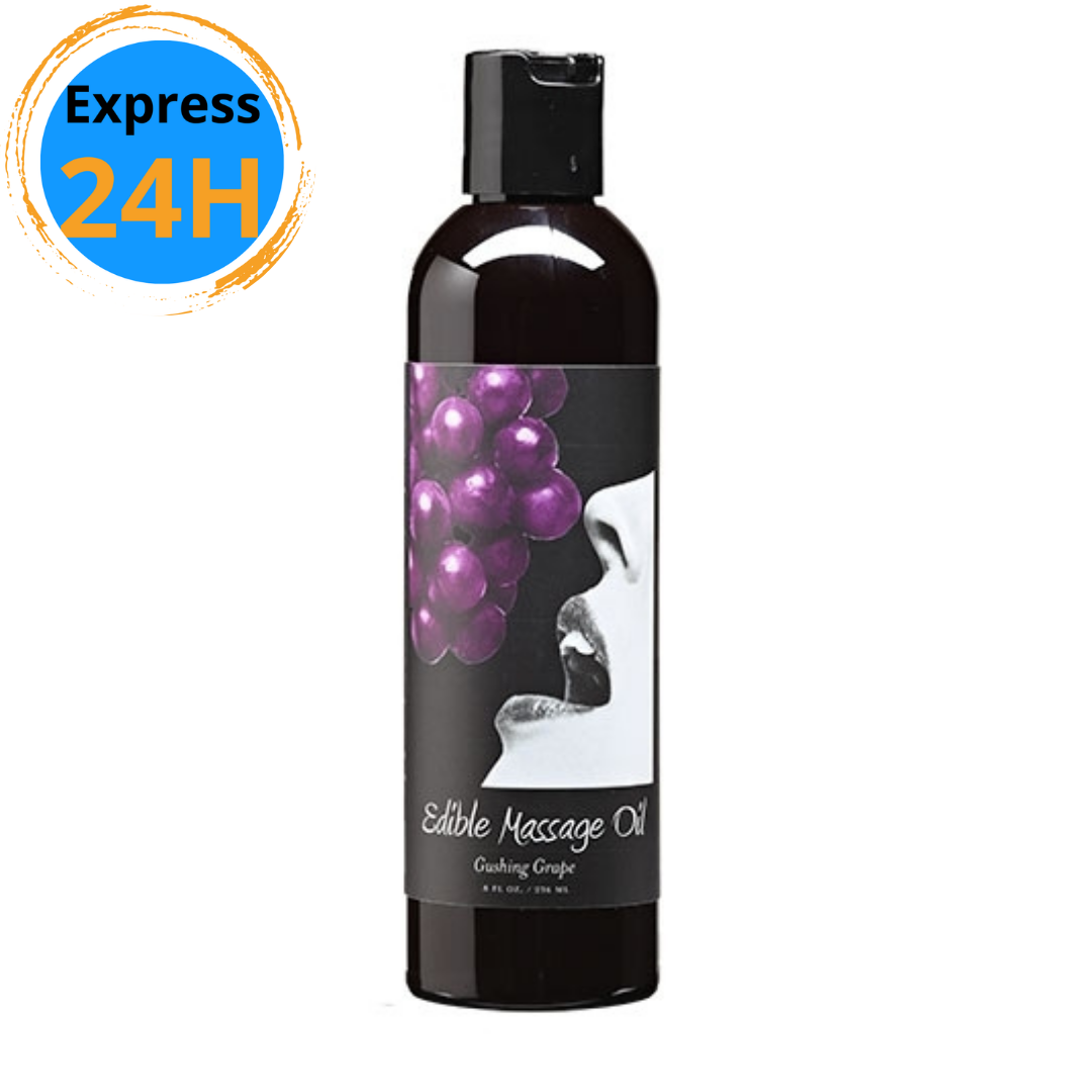 Huile de massage comestible Raisin 8oz Earthly Body