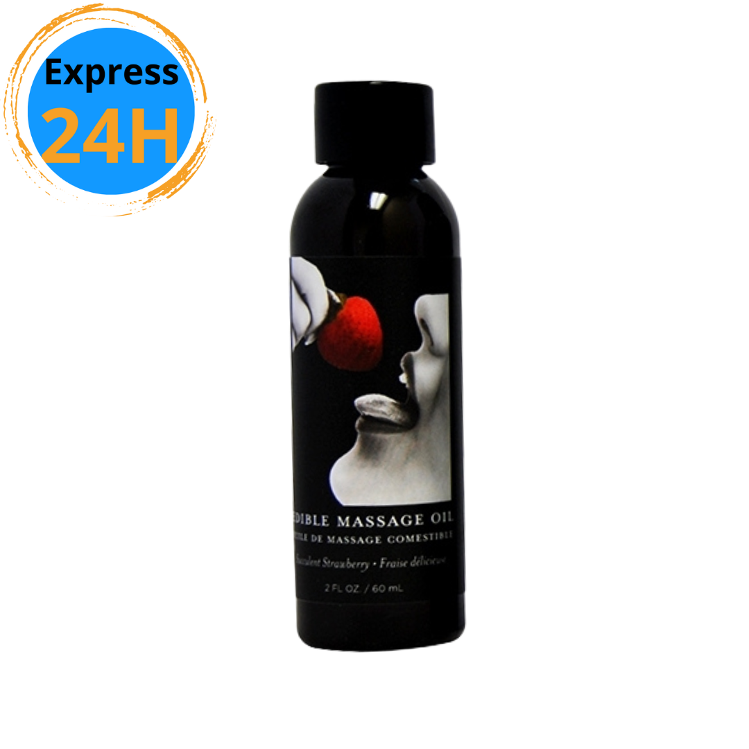 Huile de massage comestible fraise  2oz Earthly Body