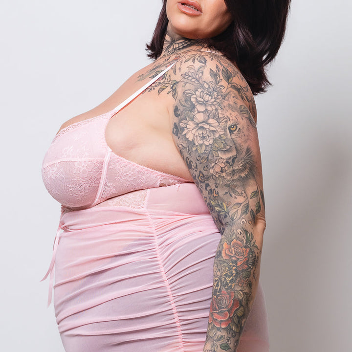 Robe de Nuit Rose Élégante