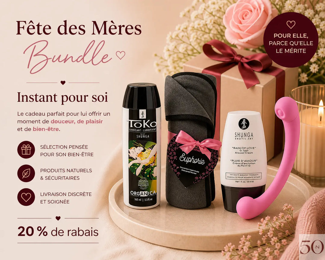 Bundle Fête des Mères Instant pour soi avec lubrifiant, crème stimulante, couverture et vibromasseur pour le bien-être féminin