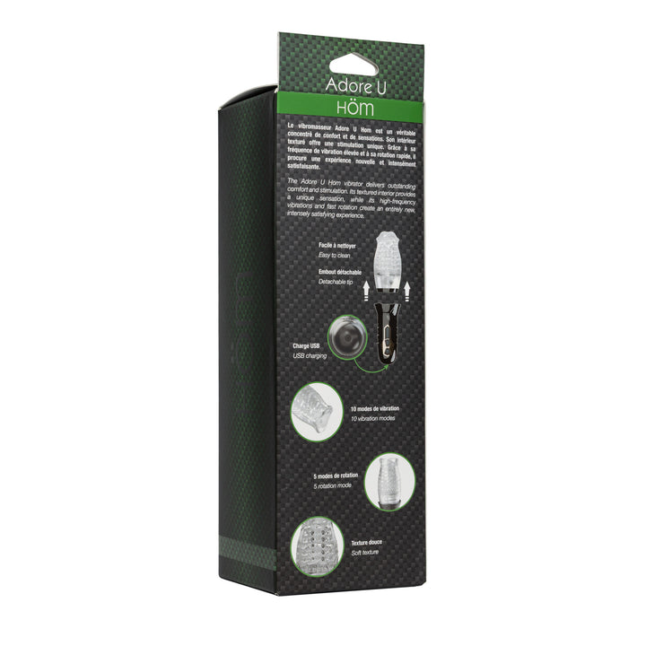Masturbateur vibrant et rotatif rechargeable