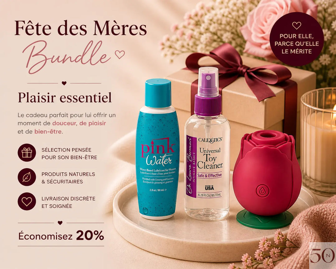 Bundle Fête des Mères Plaisir essentiel avec lubrifiant, nettoyant et stimulateur pour le bien-être féminin
