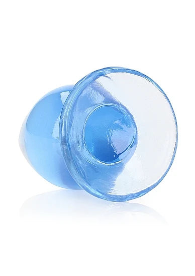Plug anal bleu avec ventouse Crystal Clear – 9 cm