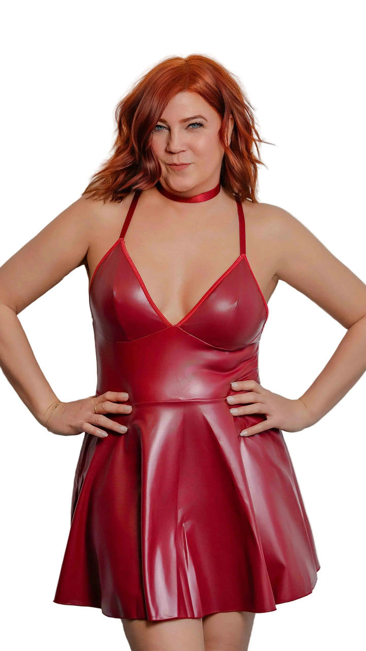 Robe Rouge Élégante luxe lace lingerie