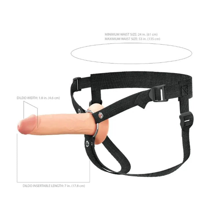 Strap-On Creux en Silicone de 7" à Double Densité Pipedream