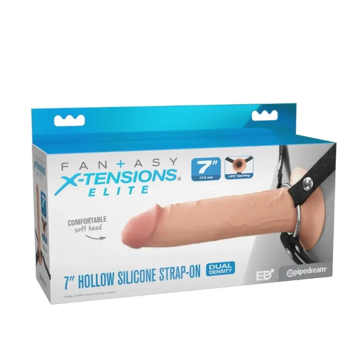 Strap-On Creux en Silicone de 7" à Double Densité Pipedream