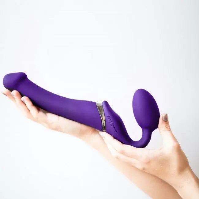 Strap On Vibrant sans Harnais - Medium - Violet Strap On Me