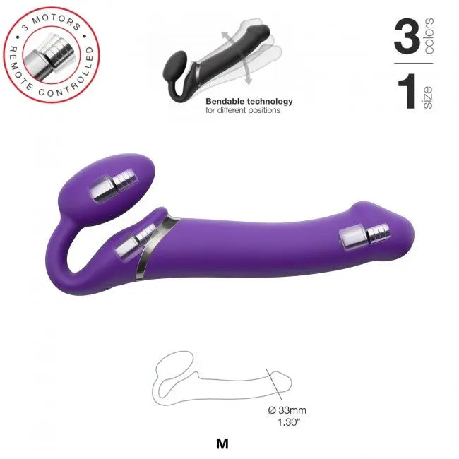 Strap On Vibrant sans Harnais - Medium - Violet Strap On Me